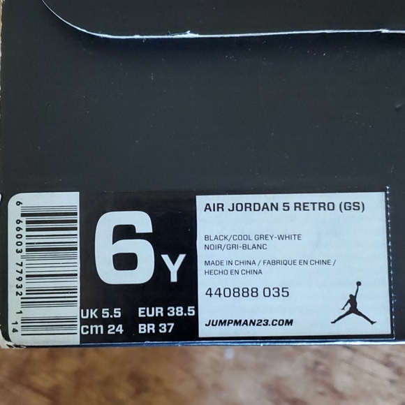 Air Jordan 5 Retro (gs) 8w 6y - Picture 6 of 6